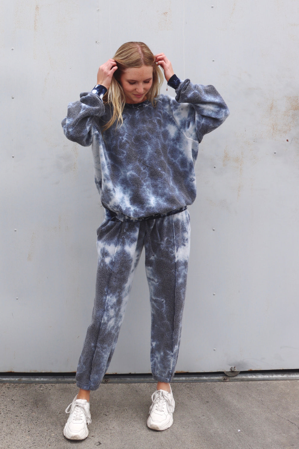 Plush Crewneck Pullover Tie-Dye