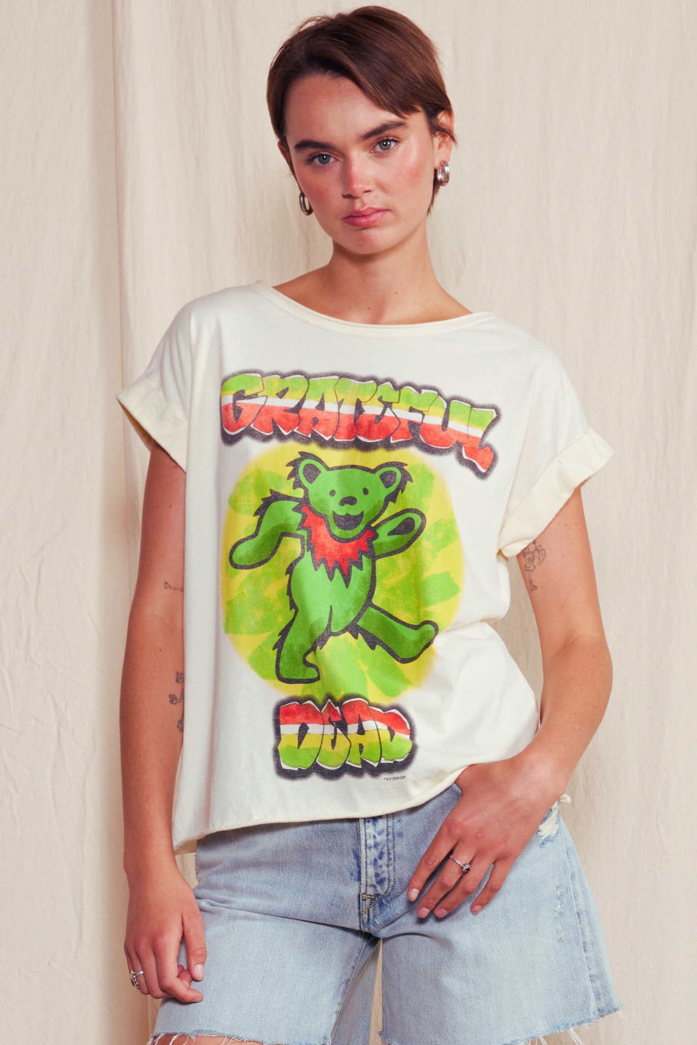 Grateful Dead Marching Bear Womens Top Shirt