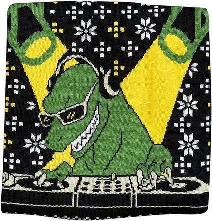 T-Rex DJ Holiday Dinosaur Sweater