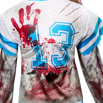 Zombie Football Player Boys Kids Youth Halloween Costume Cosplay
