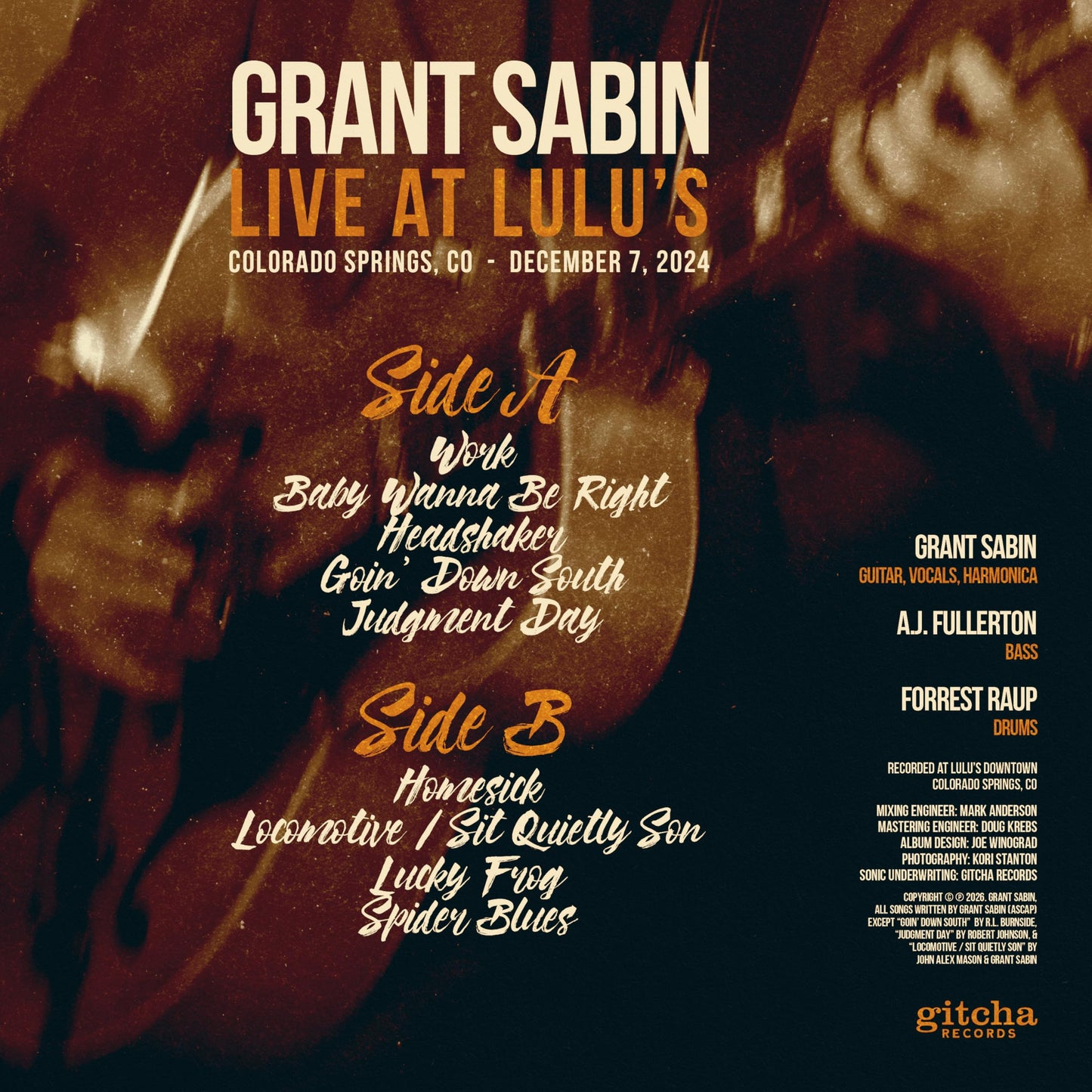 Pre-Order: Grant Sabin - Live At Lulu's [LP]