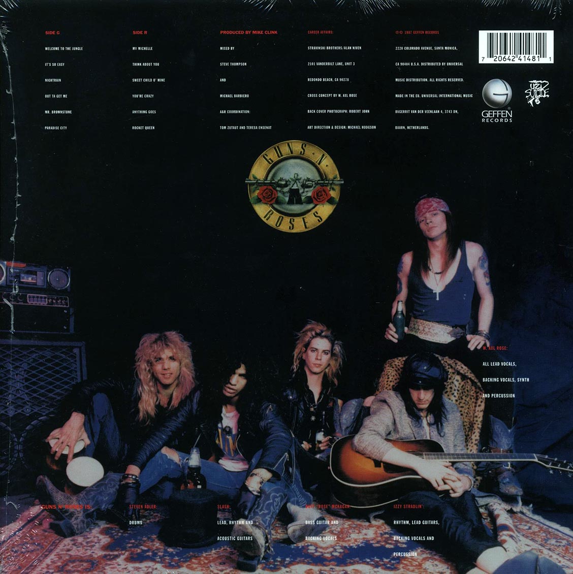 Guns N' Roses Appetite For Destruction 180g Vinyl Record