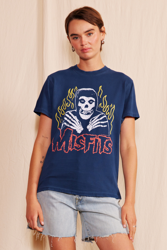 Misfits Crimson Ghost Womens Tee Shirt Navy Blue