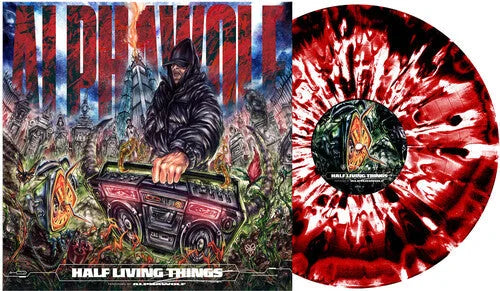 Alpha Wolf - Half Living Things - Red Black & White Corona Vinyl Record