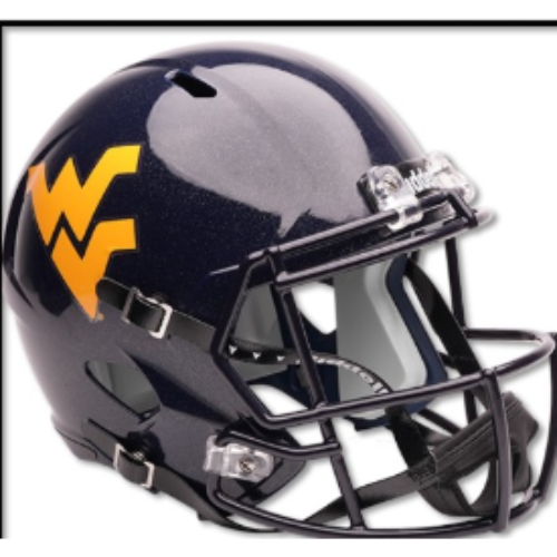 West Virginia Mountaineers Full Size Authentic Speed Football Helmet  Glossy Navy- NCAA