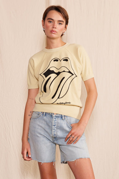 Rolling Stones Ivory Womens Raglan Tee Shirt