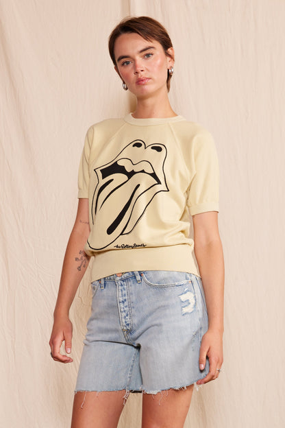 Rolling Stones Ivory Womens Raglan Tee Shirt