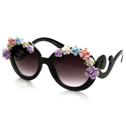 Celebrity Fun Round Swirl Flower Sunglasses 8852