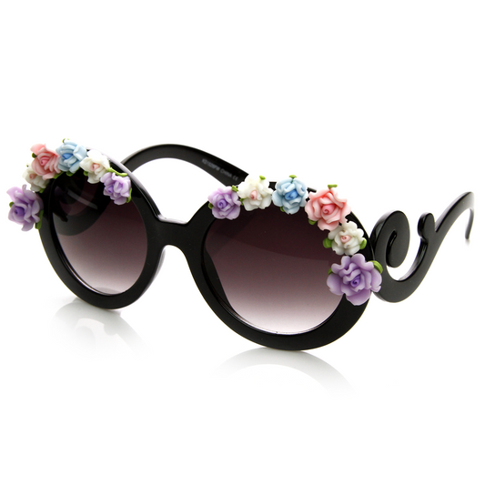 Celebrity Fun Round Swirl Flower Sunglasses 8852