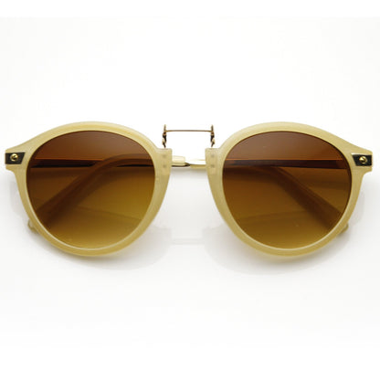 Vintage Steampunk Inspired Round Horned Rim Frame Sunglasses 8591