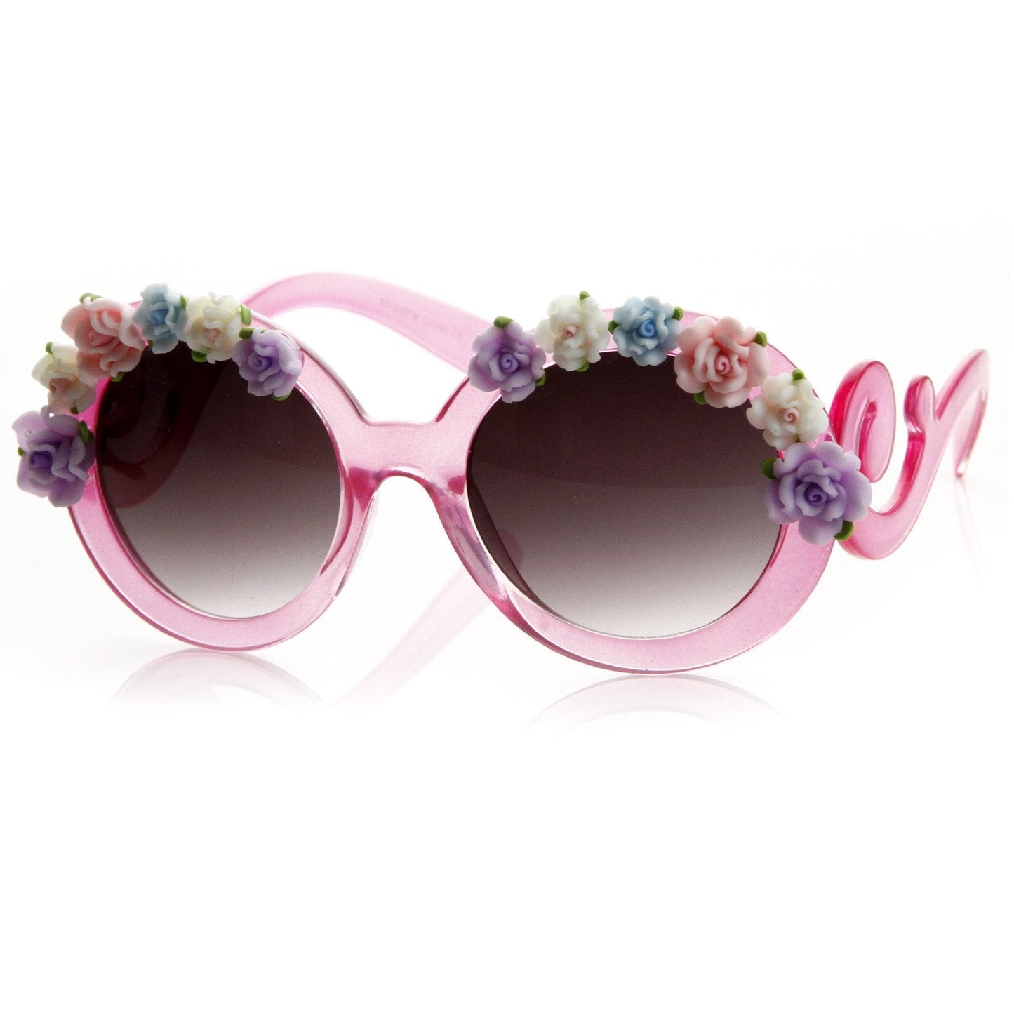 Celebrity Fun Round Swirl Flower Sunglasses 8852