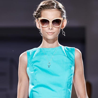 High Pointed Tip Inset Frame Oversize Cat Eye Sunglasses 8462