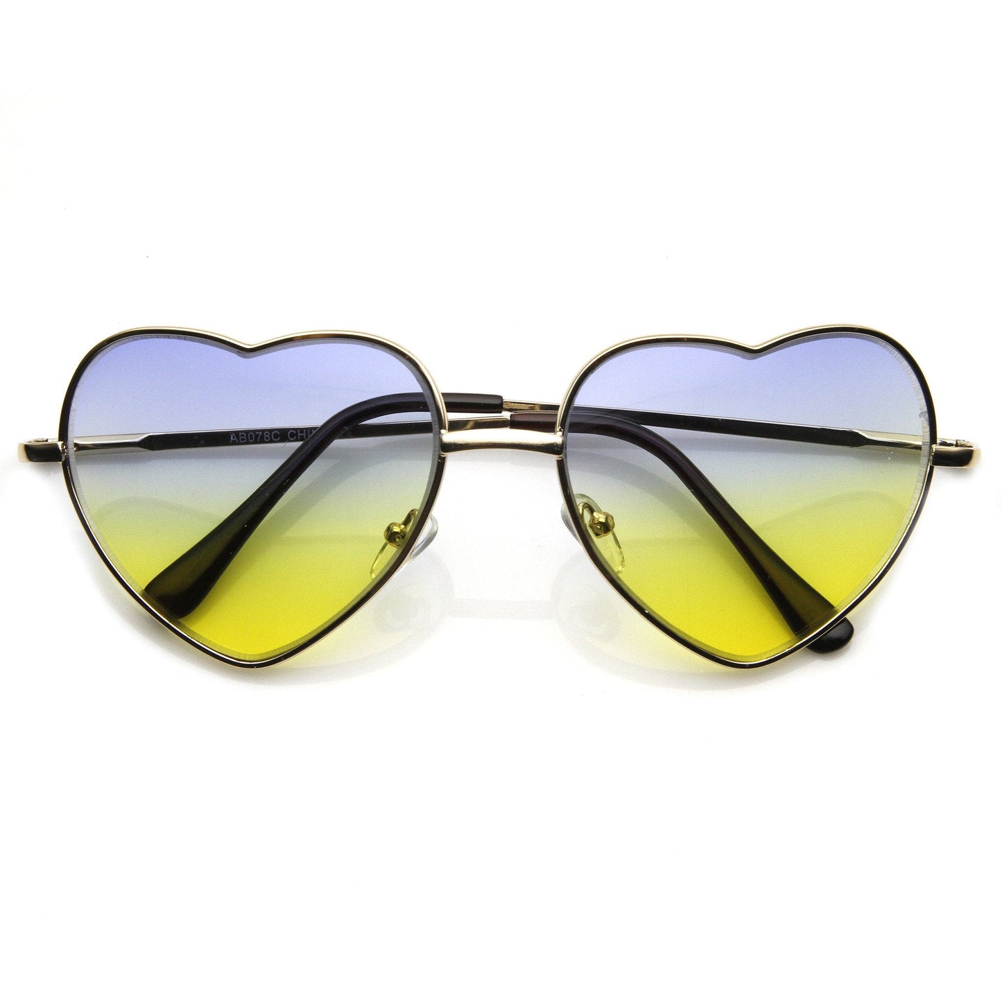 Cute Metal Heart Shape Rainbow Color Lens Sunglasses 9205