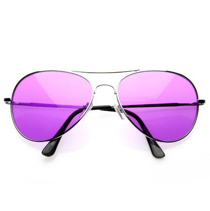 Retro Metal Color Tinted Lens Aviator Sunglasses 8405 59mm