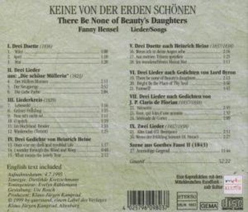 Songs Of Fanny Hensel / Various - Songs Of Fanny Hensel / Various - Music CD