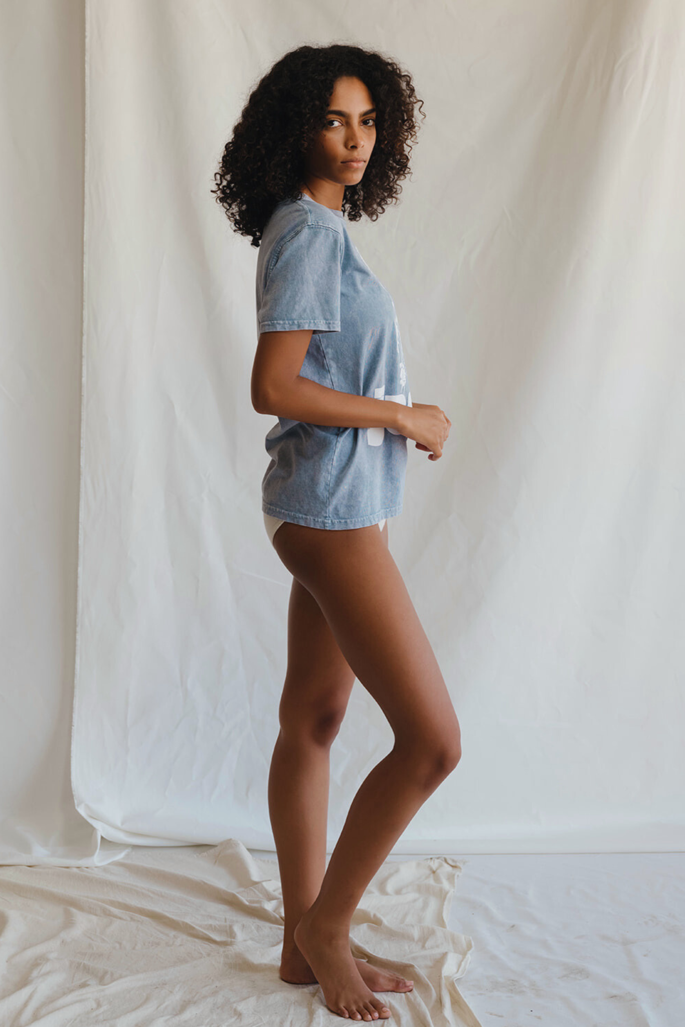 Janis Joplin Cry Womens Baby Tee Shirt Blue