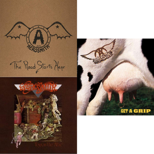 Aerosmith - 1971: The Road Starts Here & Toys In The Attic & Get A Grip - LP Vinyl Bundle