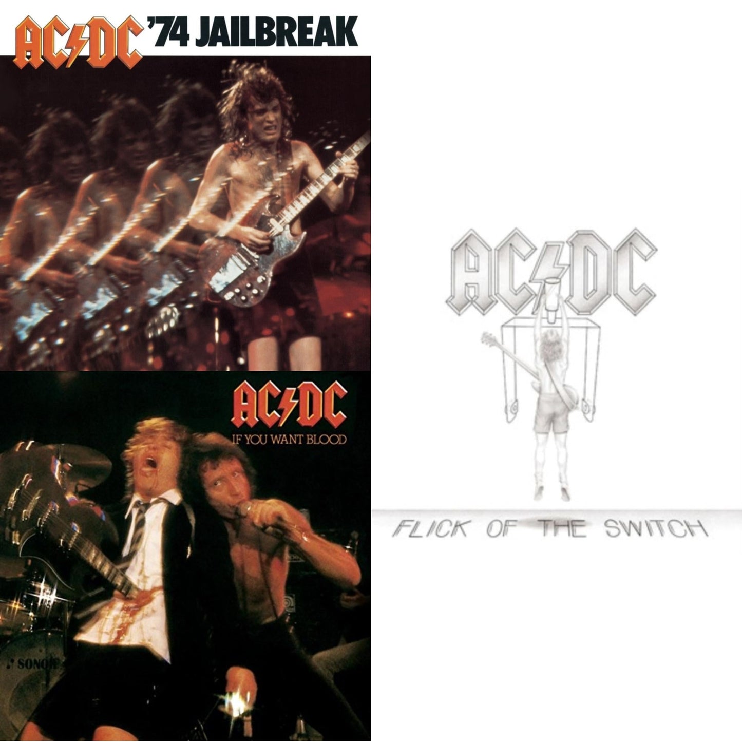 Ac/Dc - 74 Jailbreak & If You Want Blood You've Got It & Flick Of The Switch - CD Bundle