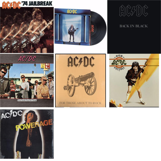 Ac/Dc - 74 Jailbreak (180G) & High Voltage (180G) & Dirty Deeds Done Dirt Cheap (180G) & Powerage (180G) & Back In Black (180G) & For Those About To Rock (180G) & Who Made Who (180G) - LP Vinyl Bundle