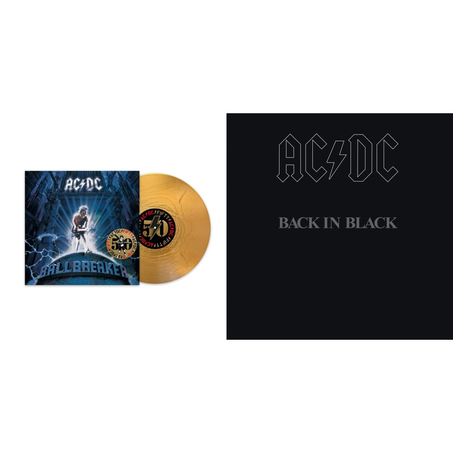 Ac/Dc - Ballbreaker (50Th Anniversary/Gold Color LP Vinyl) & Back In Black (180G)