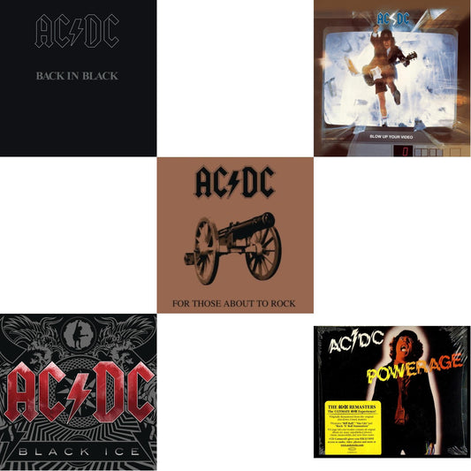 Ac/Dc - Powerage & Back In Black & For Those About To Rock & Black Ice & Blow Up Your Video - CD Bundle