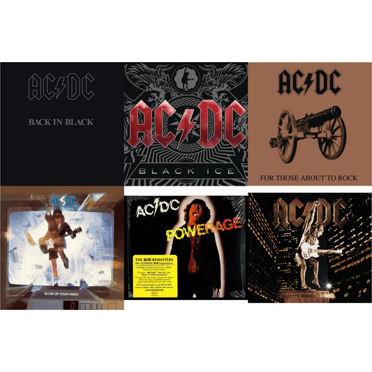 Ac/Dc - Powerage & Back In Black & For Those About To Rock & Black Ice & Stiff Upper Lip & Blow Up Your Video - CD Bundle
