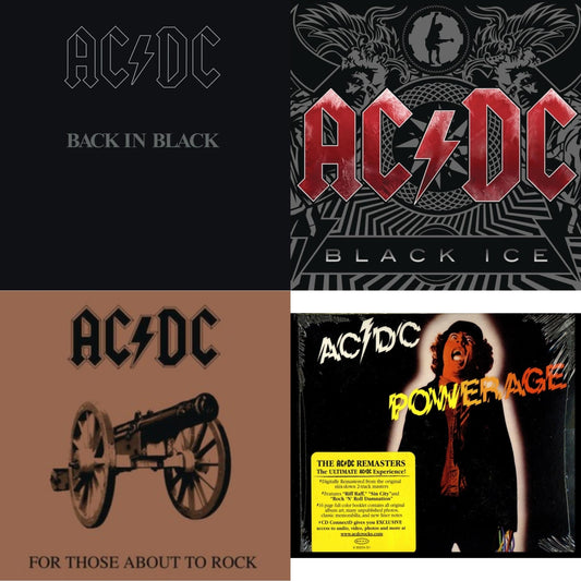 Ac/Dc - Powerage & Back In Black & For Those About To Rock & Black Ice - CD Bundle
