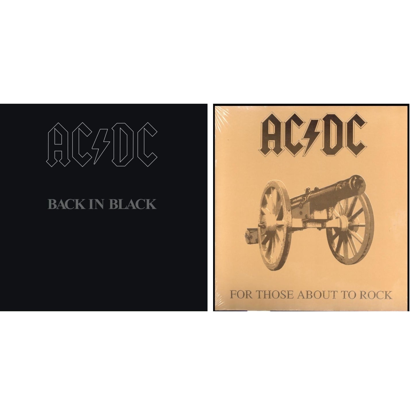 Ac/Dc - Back In Black (180G) & For Those About To Rock (180G) - LP Vinyl Bundle