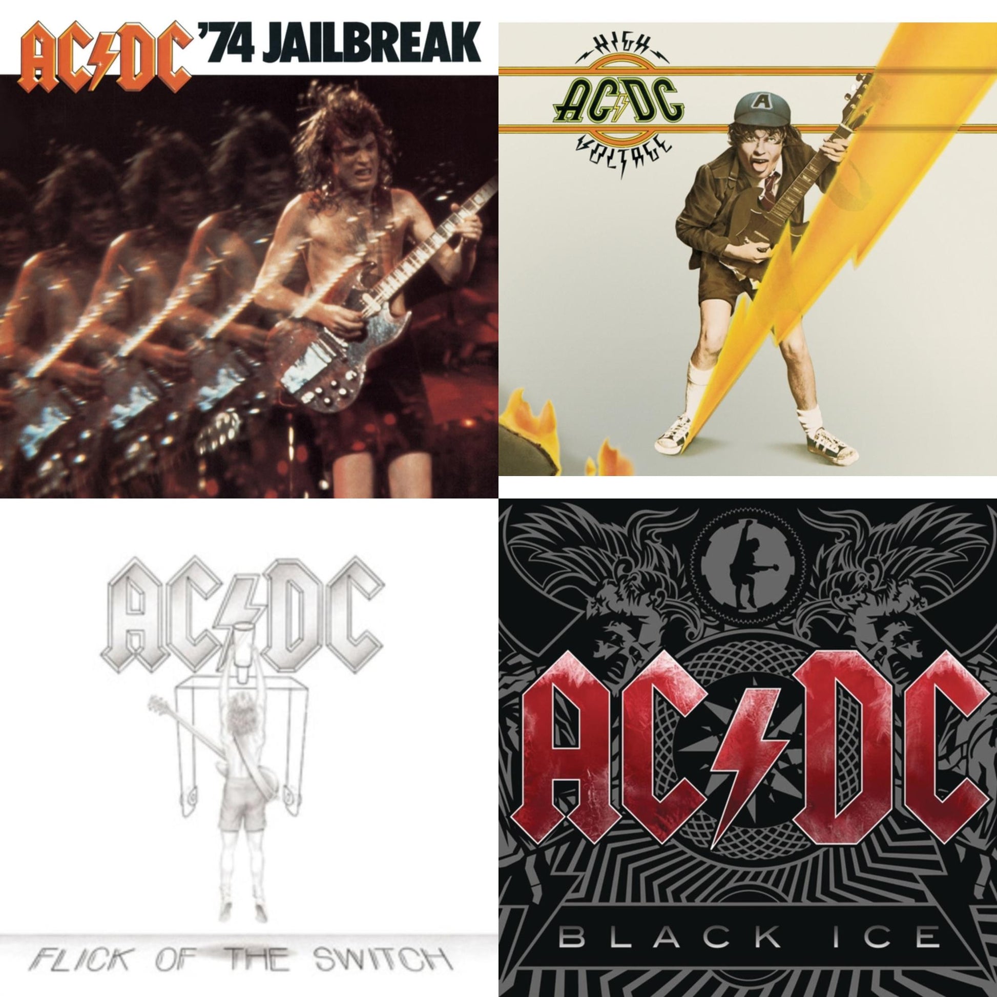 Ac/Dc - 74 Jailbreak & High Voltage & Flick Of The Switch & Black Ice - CD Bundle