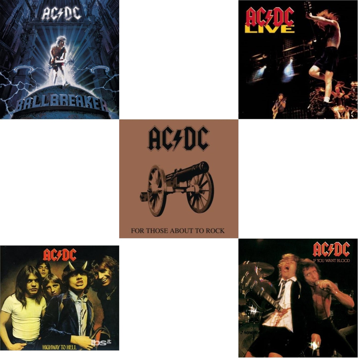 Ac/Dc - If You Want Blood You've Got It & Highway To Hell & For Those About To Rock & Live & Ballbreaker - CD Bundle