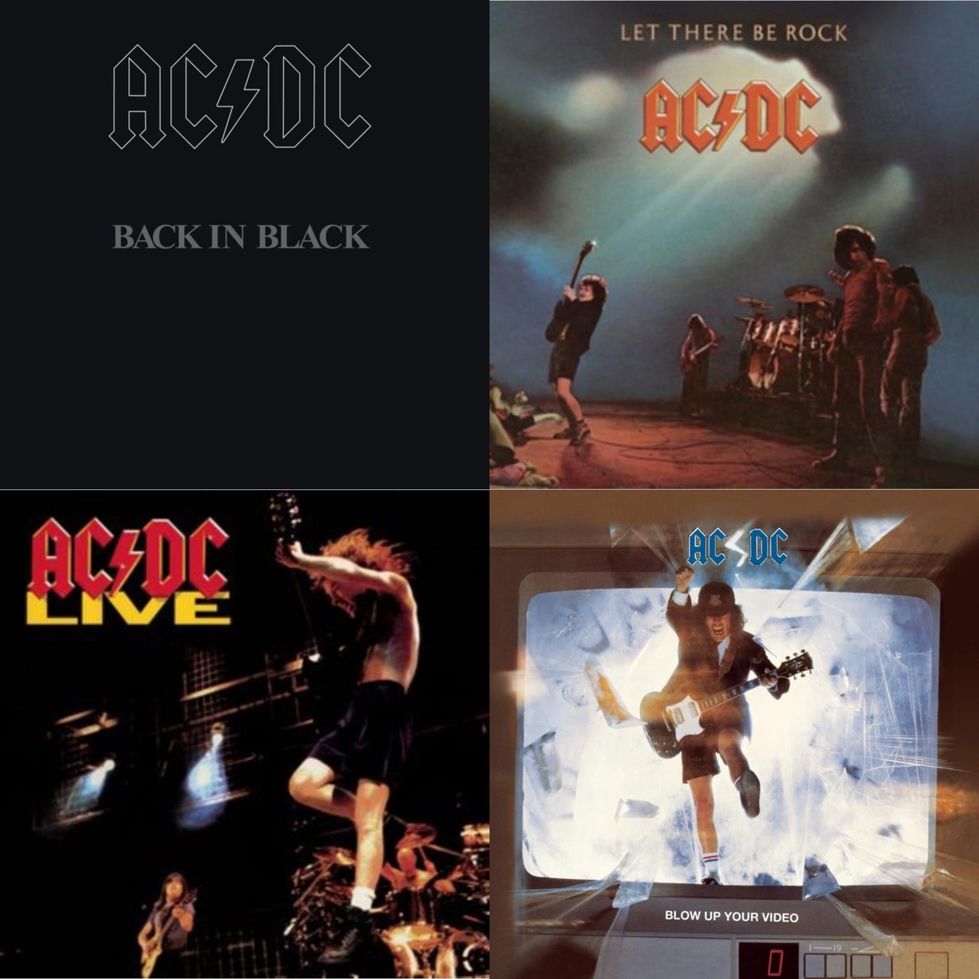 Ac/Dc - Let There Be Rock & Back In Black & Live & Blow Up Your Video - CD Bundle