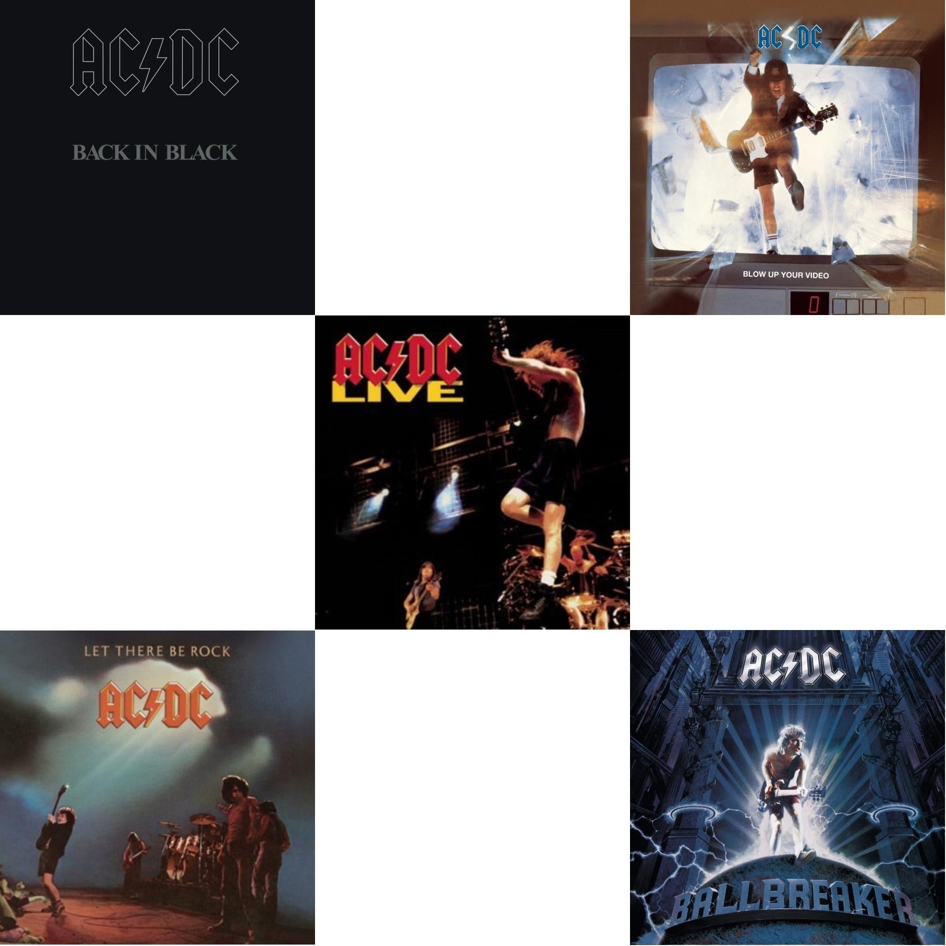Ac/Dc - Let There Be Rock & Back In Black & Live & Ballbreaker & Blow Up Your Video - CD Bundle