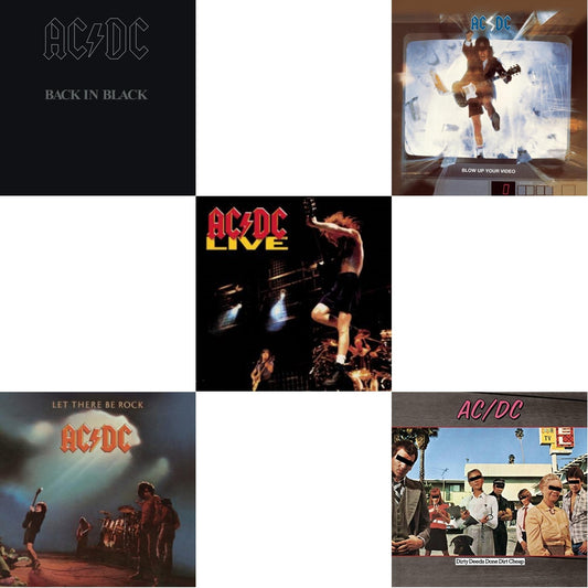 Ac/Dc - Dirty Deeds Done Dirt Cheap & Let There Be Rock & Back In Black & Live & Blow Up Your Video - CD Bundle