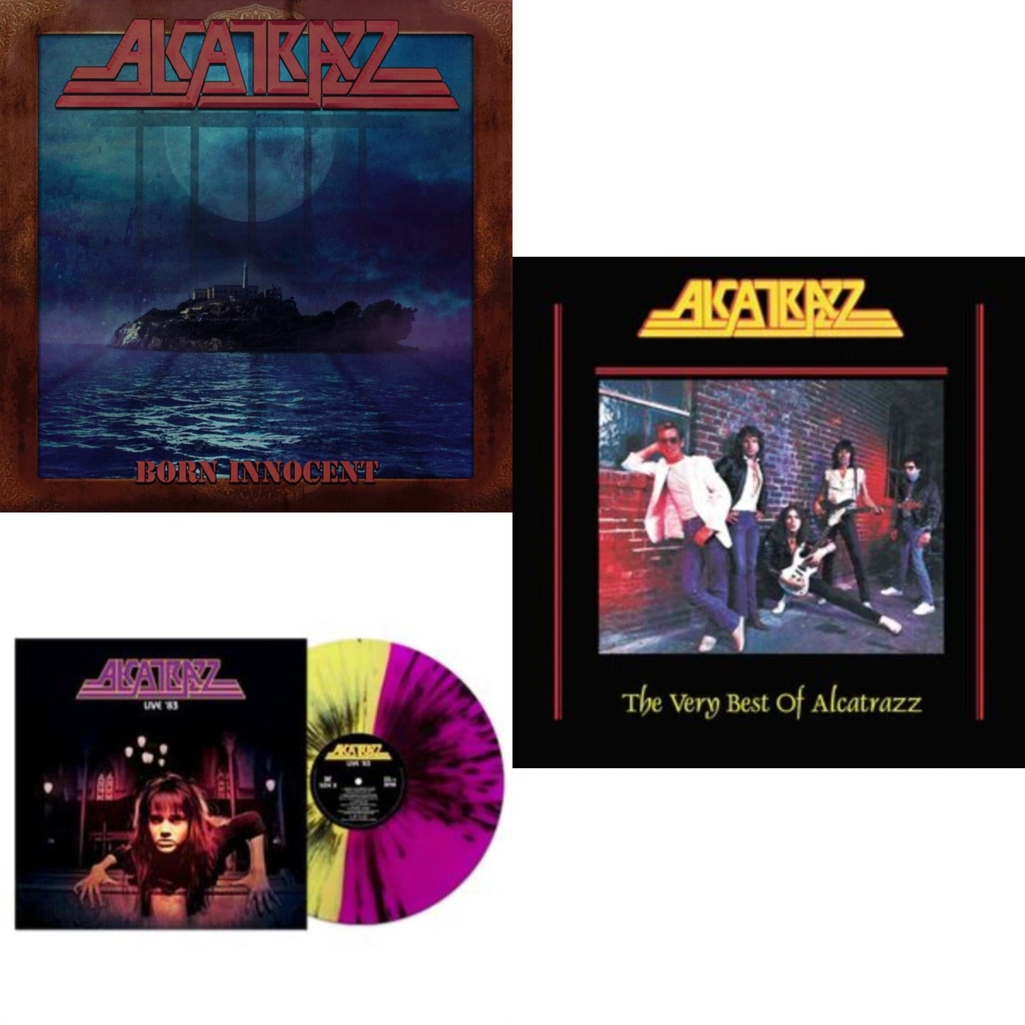 Alcatrazz - Born Innocent (2LP/Color Vinyl) & Very Best Of Alcatrazz (Red LP Vinyl) & Live '83 (Yellow/Purple Splatter LP Vinyl)