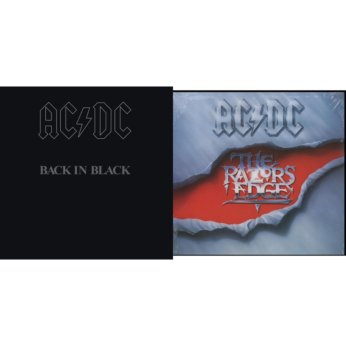Ac/Dc - Back In Black (180G) & Razor’S Edge (180G) - LP Vinyl Bundle