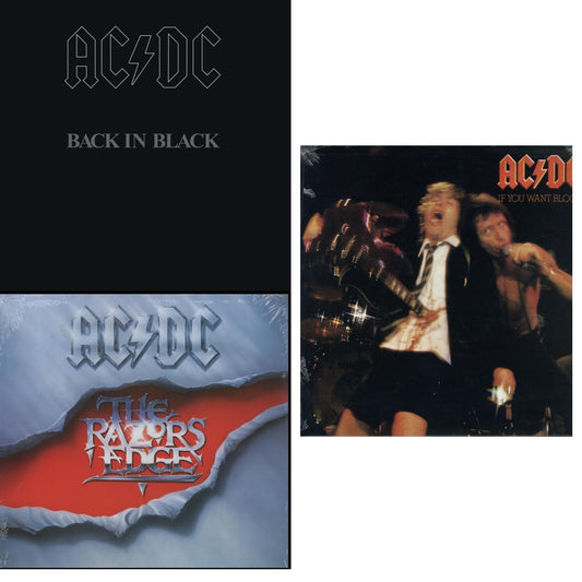 Ac/Dc - If You Want Blood You've Got It (180G) & Back In Black (180G) & Razor’S Edge (180G) - LP Vinyl Bundle