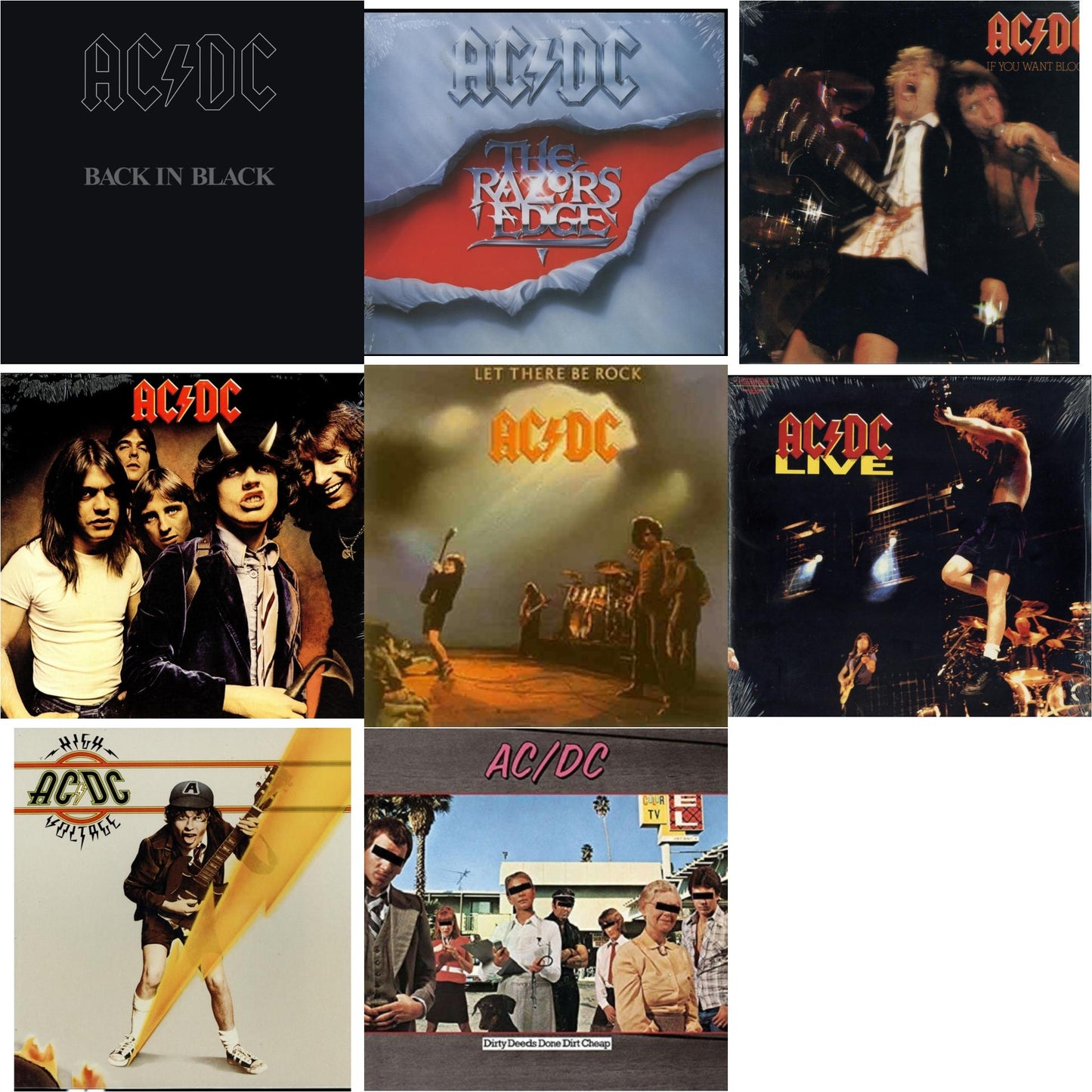 Ac/Dc - High Voltage (180G) & Dirty Deeds Done Dirt Cheap (180G) & Let There Be Rock (180G) & If You Want Blood You've Got It (180G) & Highway To Hell (180G) & Back In Black (180G) & Razor’S Edge (180G) & Live (2LP/180G)