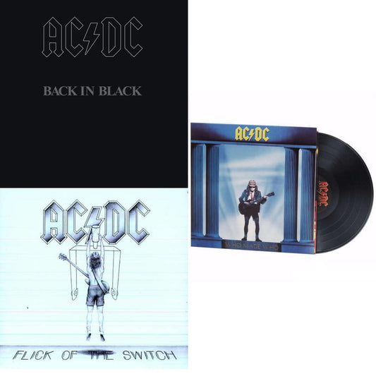 Ac/Dc - Back In Black (180G) & Flick Of The Switch (180G) & Who Made Who (180G) - LP Vinyl Bundle