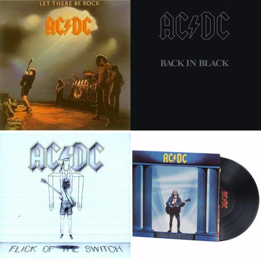 Ac/Dc - Let There Be Rock (180G) & Back In Black (180G) & Flick Of The Switch (180G) & Who Made Who (180G) - LP Vinyl Bundle