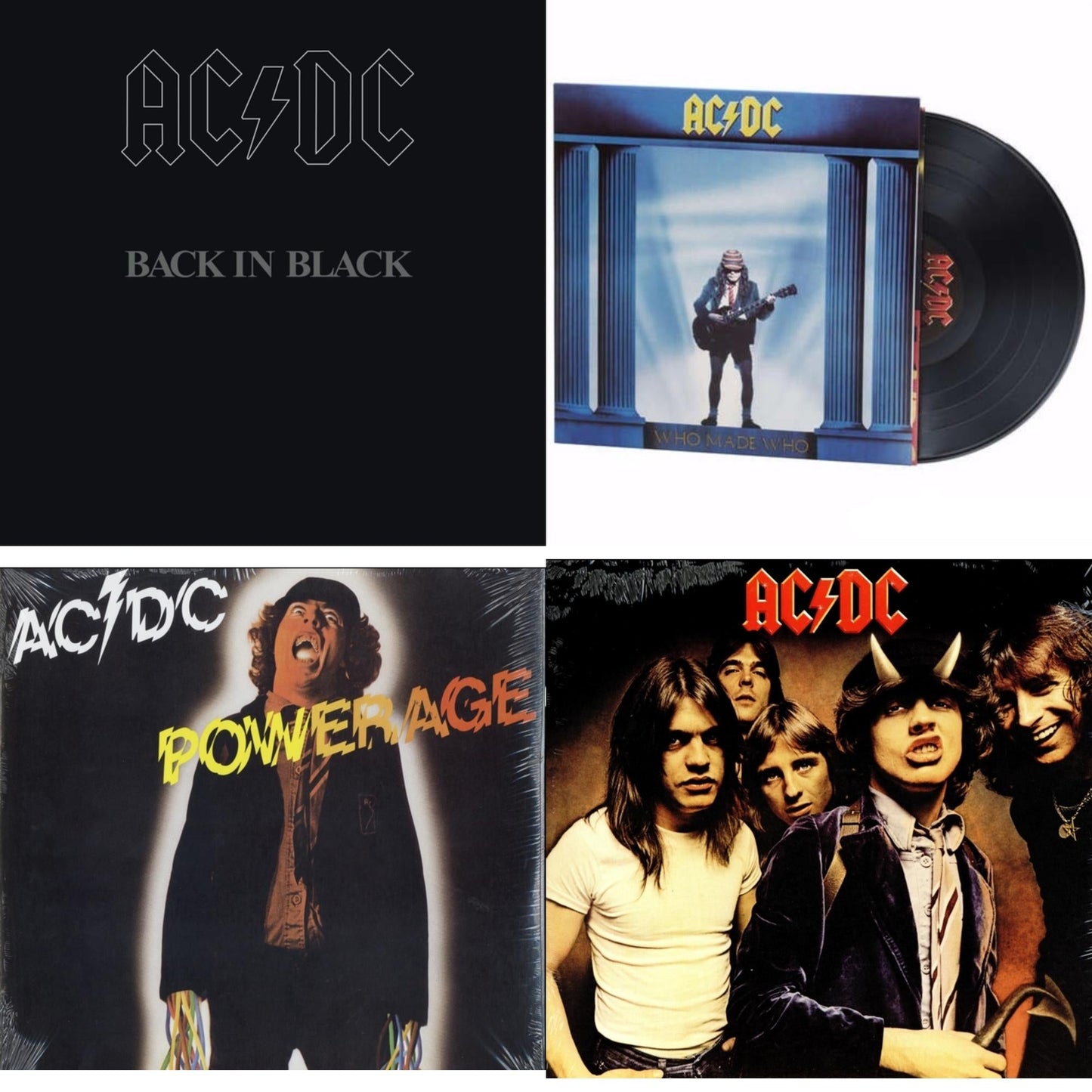 Ac/Dc - Powerage (180G) & Highway To Hell (180G) & Back In Black (180G) & Who Made Who (180G) - LP Vinyl Bundle