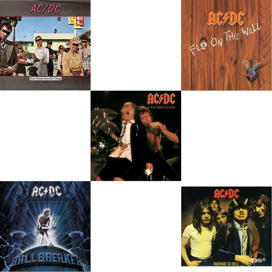 Ac/Dc - Dirty Deeds Done Dirt Cheap & If You Want Blood You've Got It & Highway To Hell & Ballbreaker & Fly On The Wall - CD Bundle