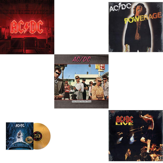 Ac/Dc - Power Up (180G/Gatefold Jacket/Inner Sleeve) & Ballbreaker (50Th Anniversary/Gold Color LP Vinyl) & Dirty Deeds Done Dirt Cheap (180G) & Powerage (180G) & Live (2LP/180G)