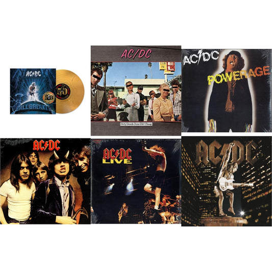 Ac/Dc - Ballbreaker (50Th Anniversary/Gold Color LP Vinyl) & Dirty Deeds Done Dirt Cheap (180G) & Powerage (180G) & Highway To Hell (180G) & Live (2LP/180G) & Stiff Upper Lip (180G)
