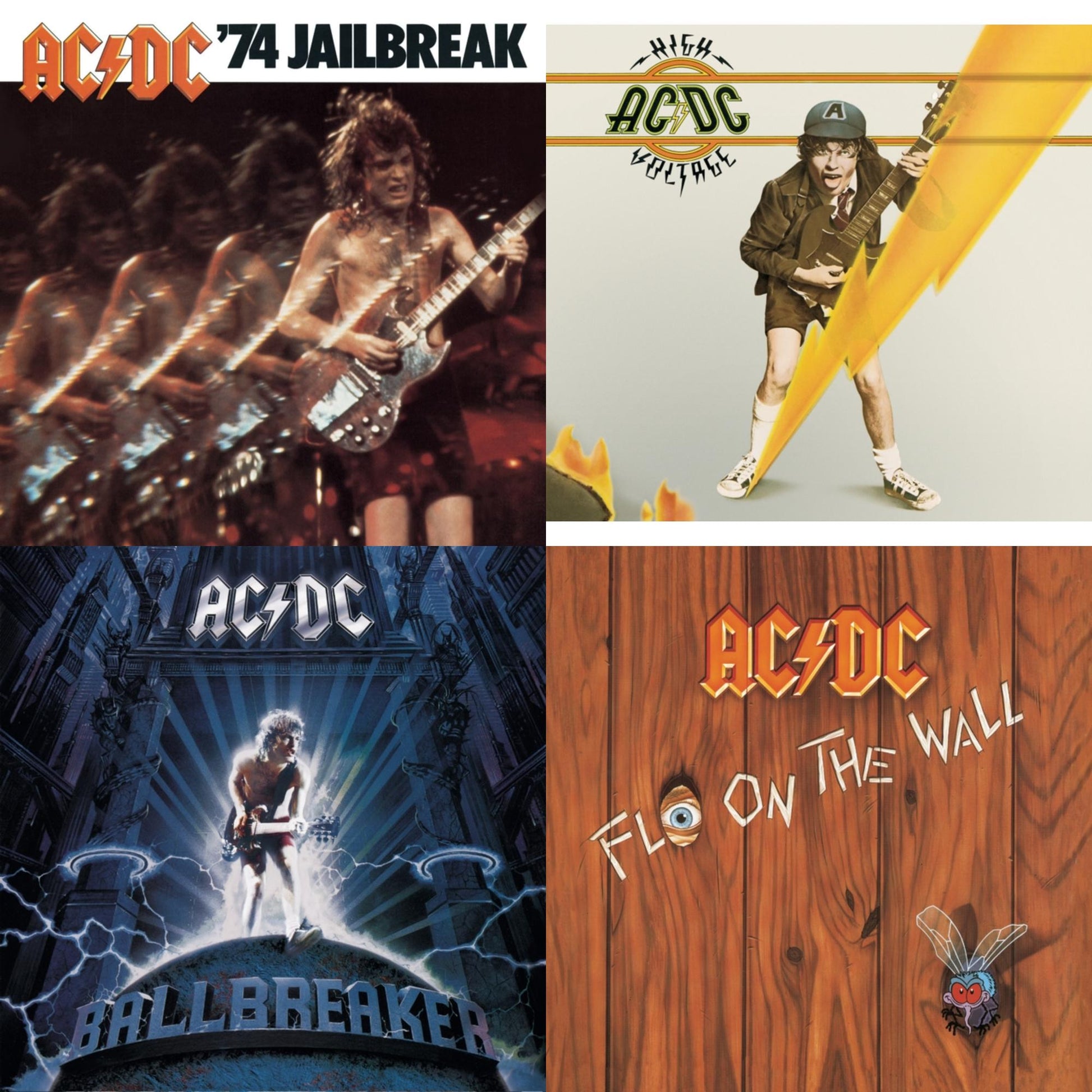Ac/Dc - 74 Jailbreak & High Voltage & Ballbreaker & Fly On The Wall - CD Bundle