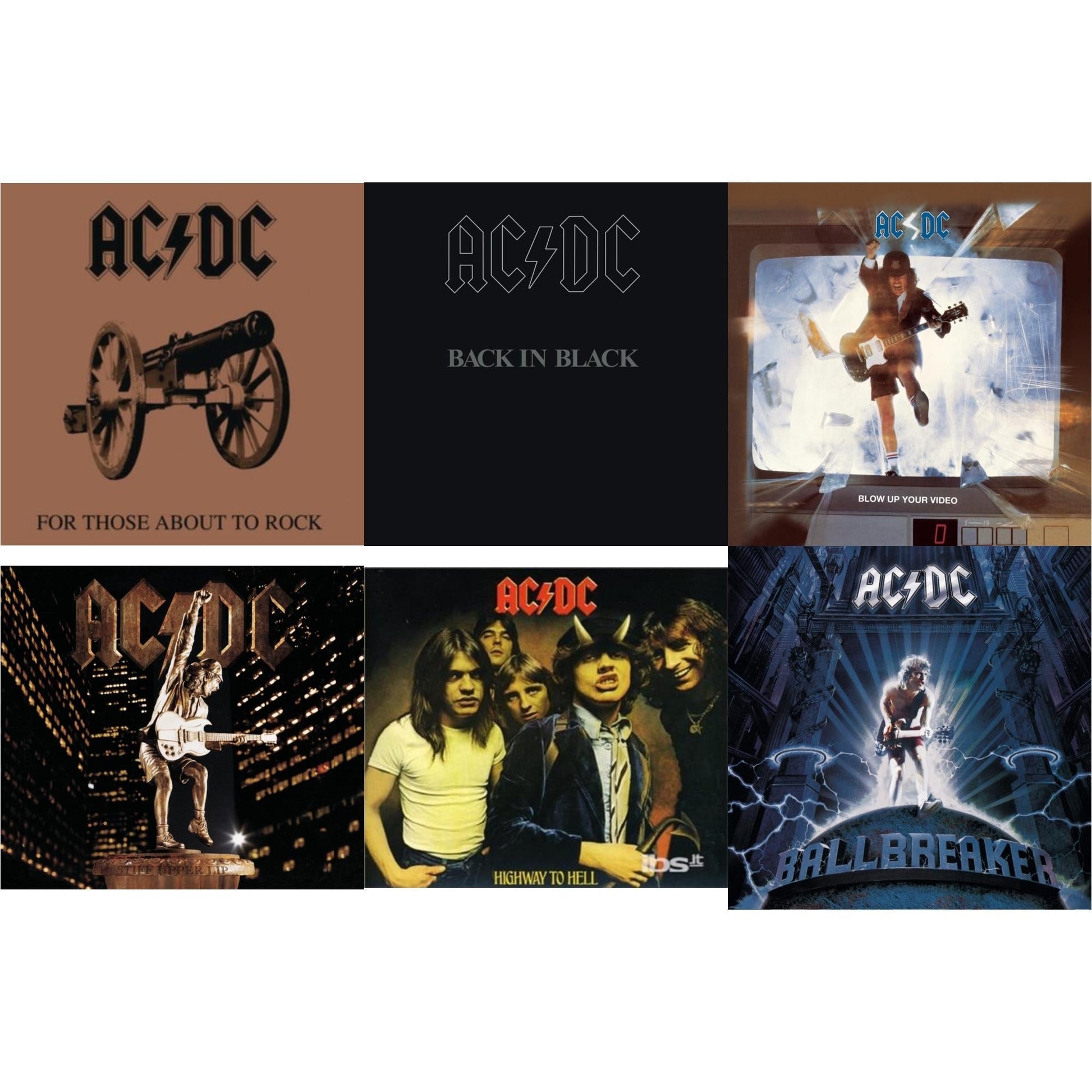 Ac/Dc - Highway To Hell & Back In Black & For Those About To Rock & Ballbreaker & Stiff Upper Lip & Blow Up Your Video - CD Bundle
