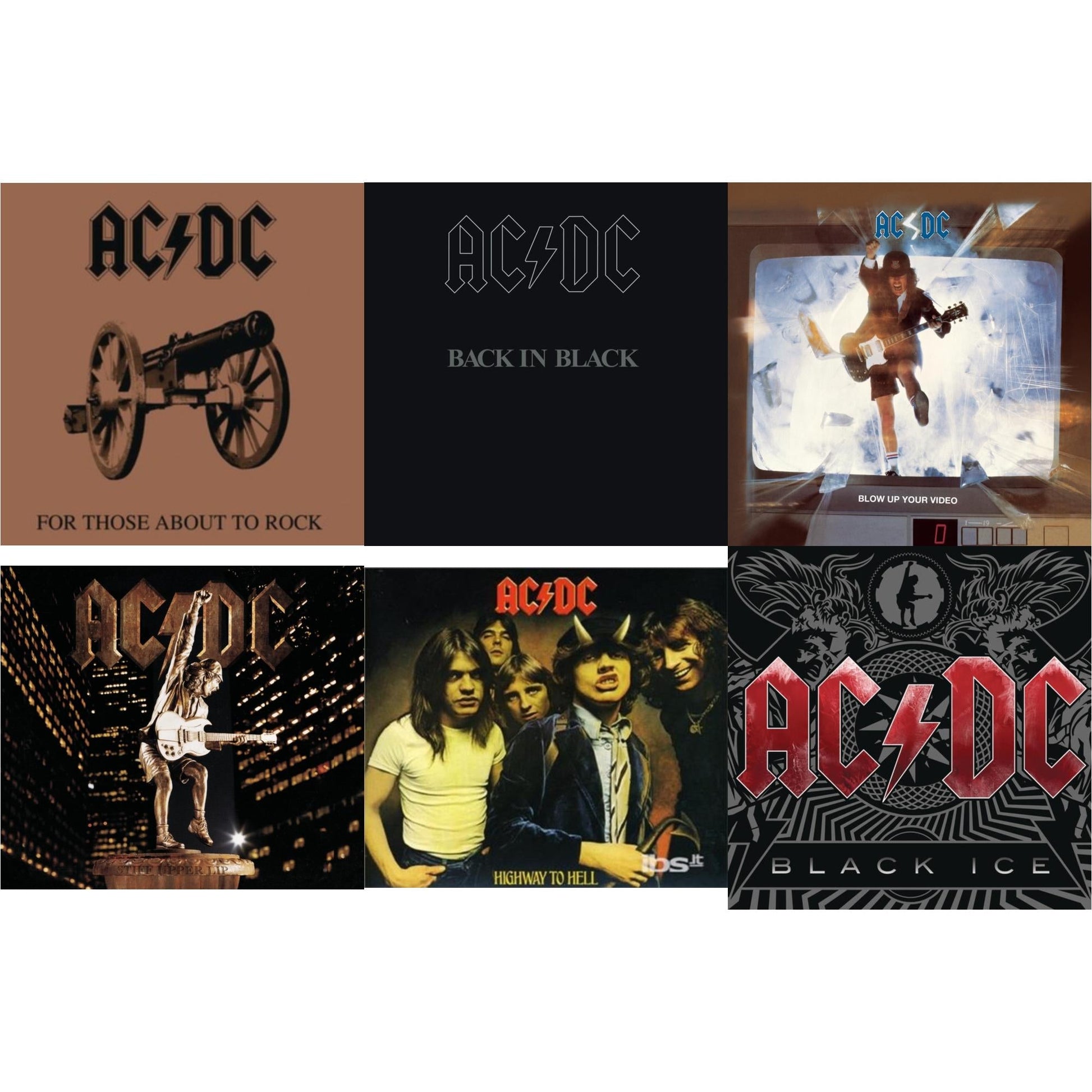 Ac/Dc - Highway To Hell & Back In Black & For Those About To Rock & Black Ice & Stiff Upper Lip & Blow Up Your Video - CD Bundle