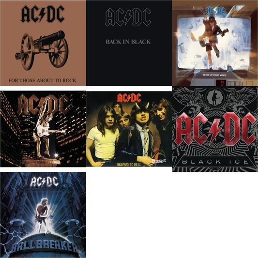Ac/Dc - Highway To Hell & Back In Black & For Those About To Rock & Black Ice & Ballbreaker & Stiff Upper Lip & Blow Up Your Video - CD Bundle
