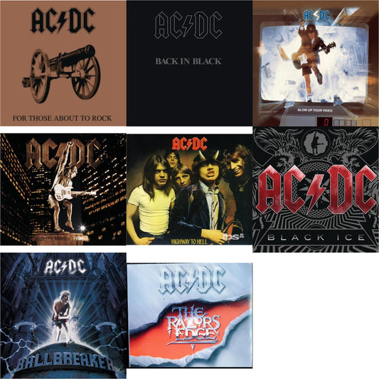 Ac/Dc - Highway To Hell & Back In Black & For Those About To Rock & Razor's Edge & Black Ice & Ballbreaker & Stiff Upper Lip & Blow Up Your Video - CD Bundle