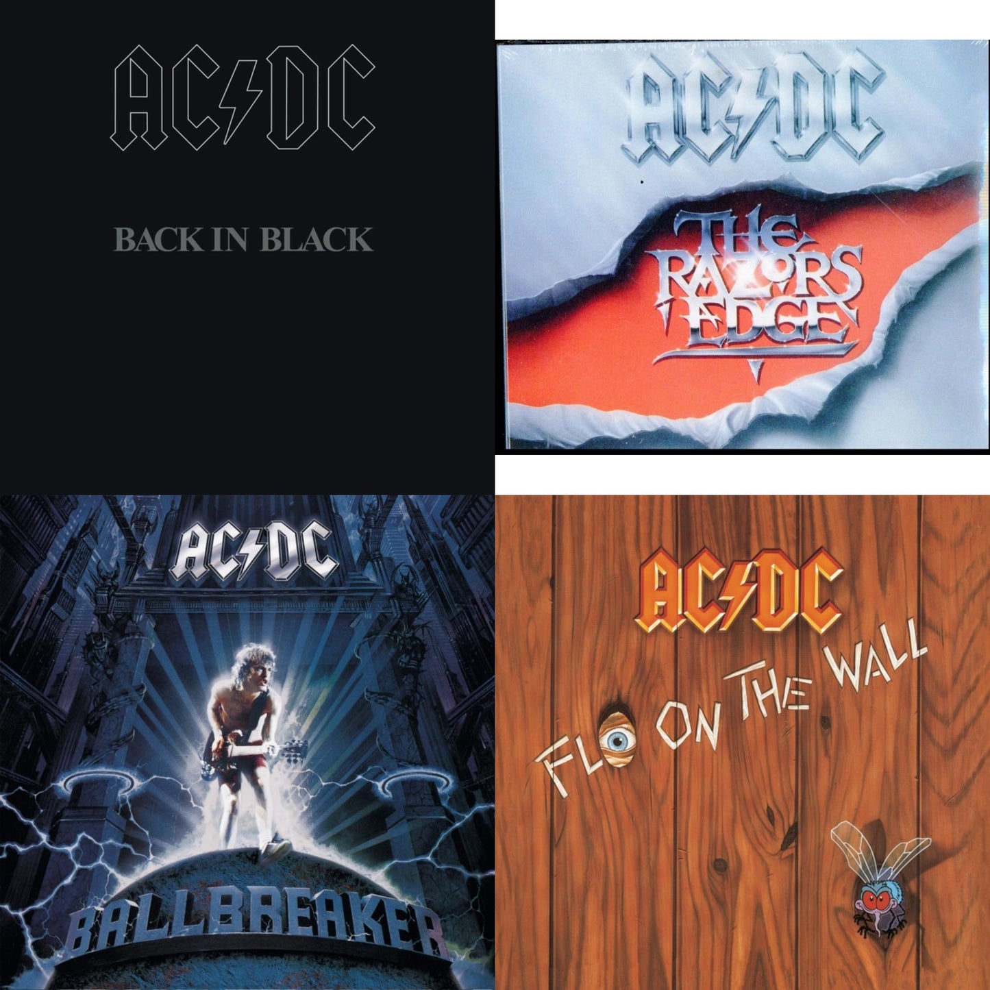 Ac/Dc - Back In Black & Razor's Edge & Ballbreaker & Fly On The Wall - CD Bundle