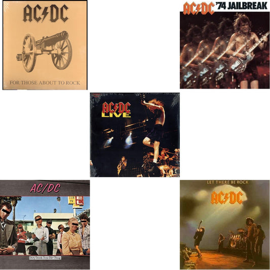 Ac/Dc - 74 Jailbreak (180G) & Dirty Deeds Done Dirt Cheap (180G) & Let There Be Rock (180G) & For Those About To Rock (180G) & Live (2LP/180G)